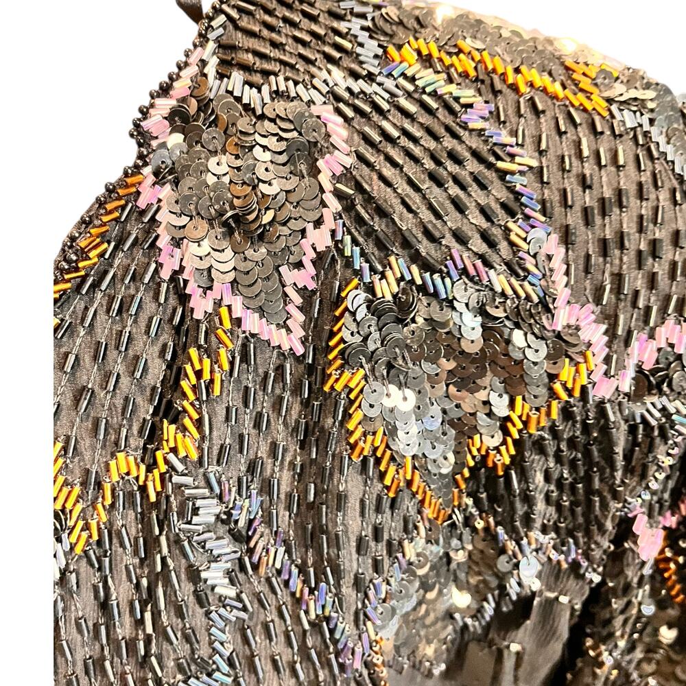 Vintage Size 3X/2X? Moonlife NY Womens Silk Sequins Jacket Blazer New Year's - Picture 4 of 10